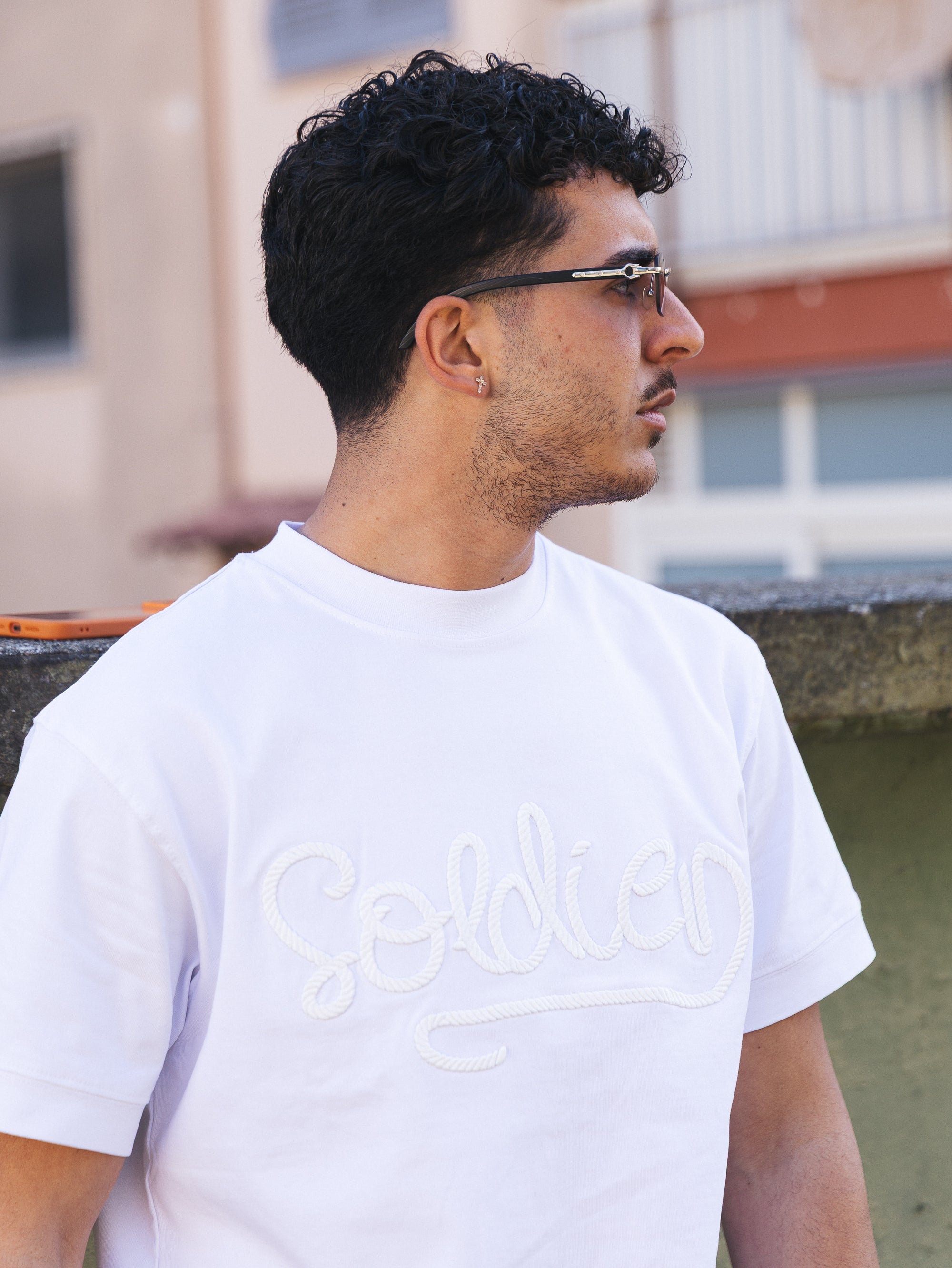 T-SHIRT SOLDIER LUREX BIANCA
