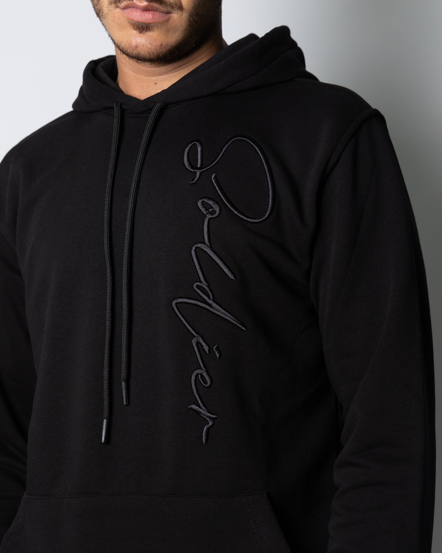 SOLDIER FELPA RICAMO SCRITTA NERA