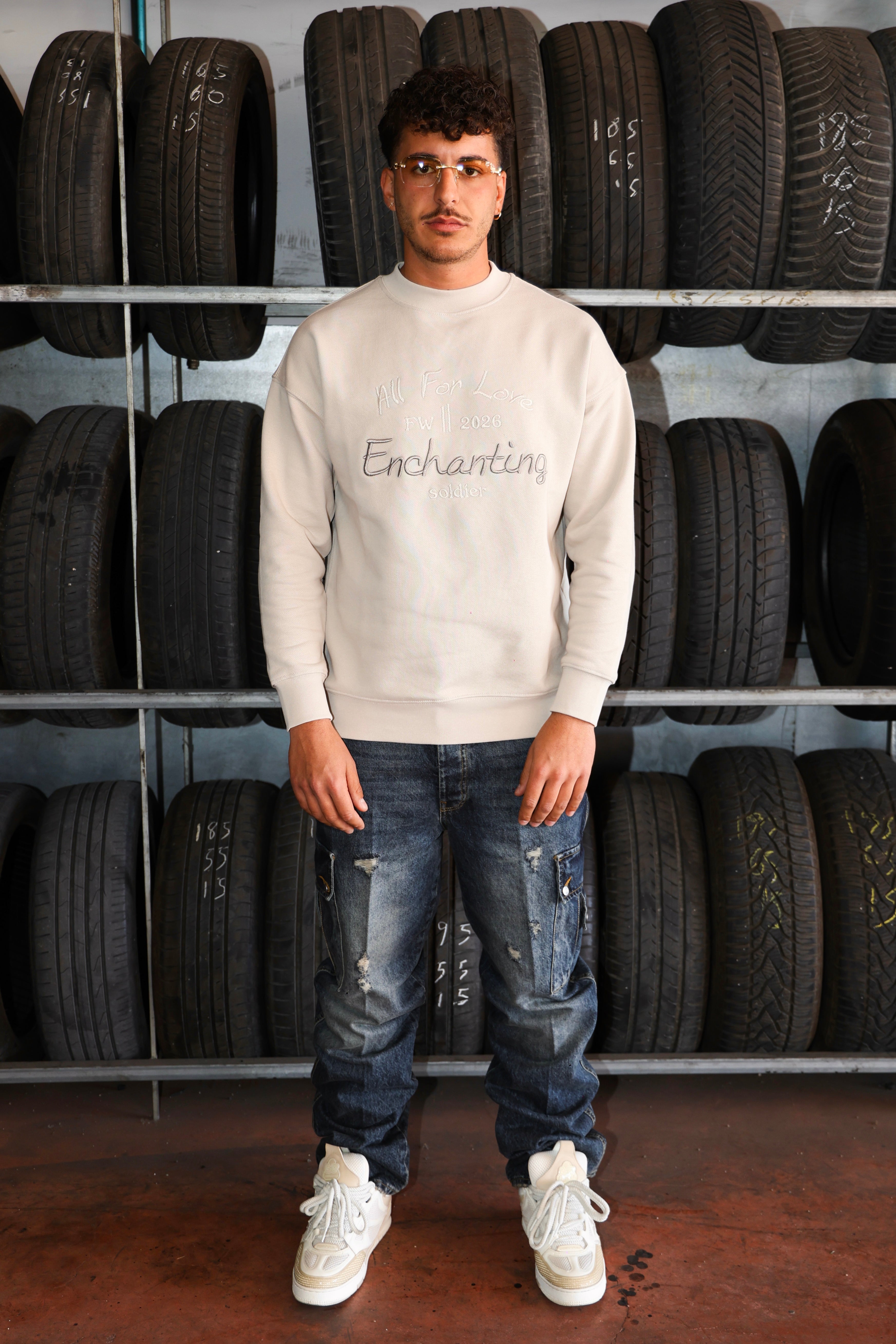 FELPA SOLDIER ALL FOR LOVE BEIGE