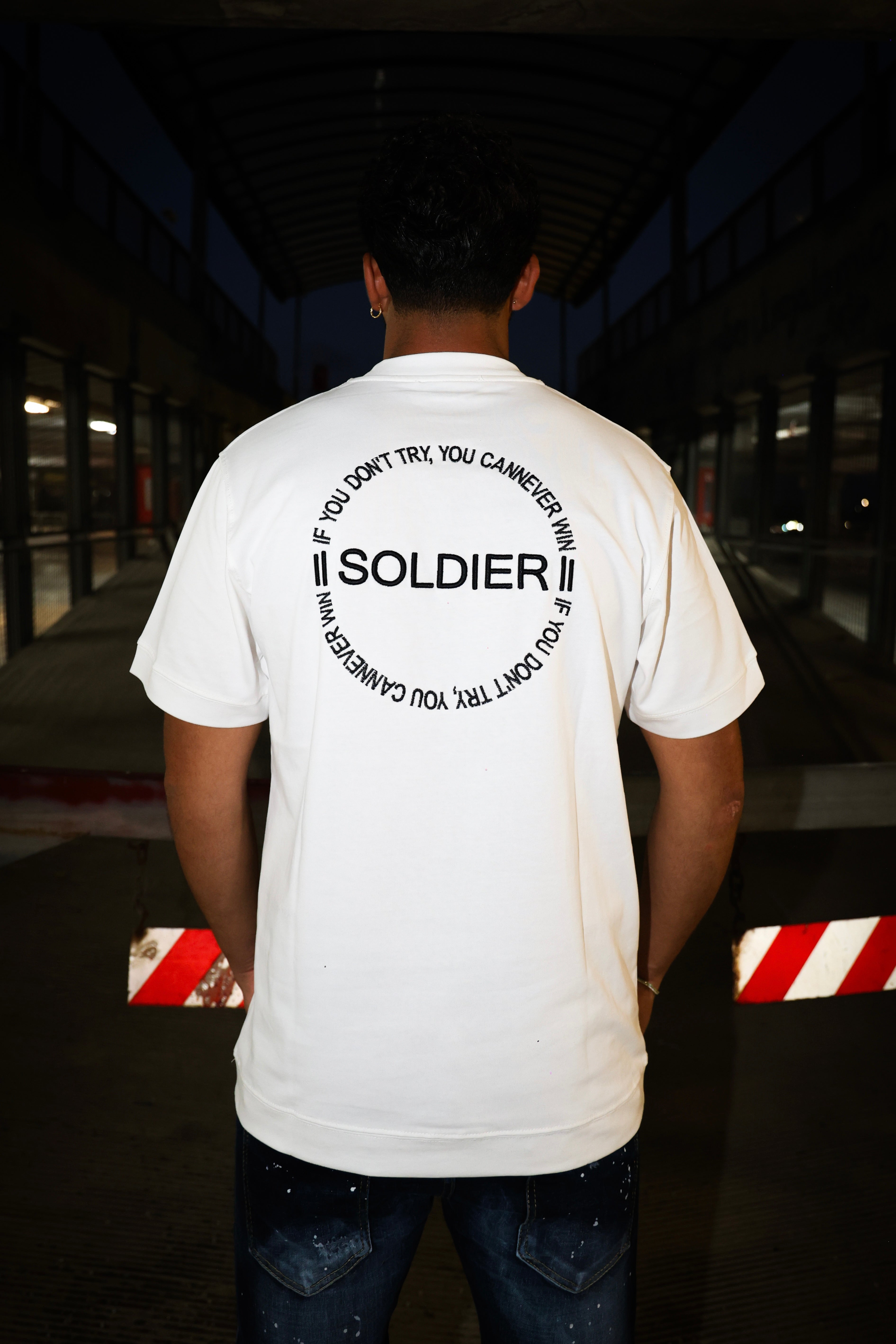 T-SHIRT SOLDIER DON'T TRY BIANCO