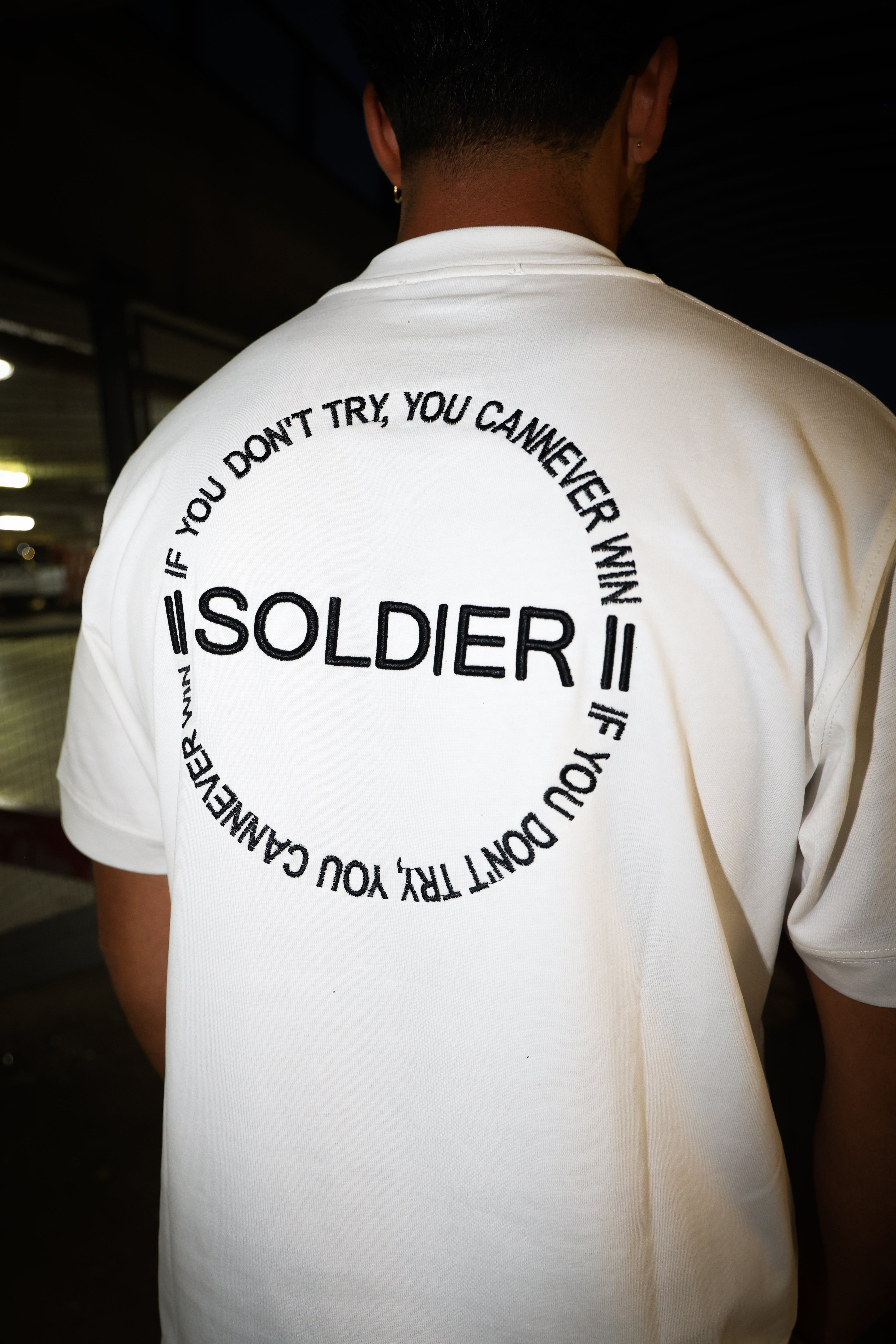 T-SHIRT SOLDIER DON'T TRY BIANCO