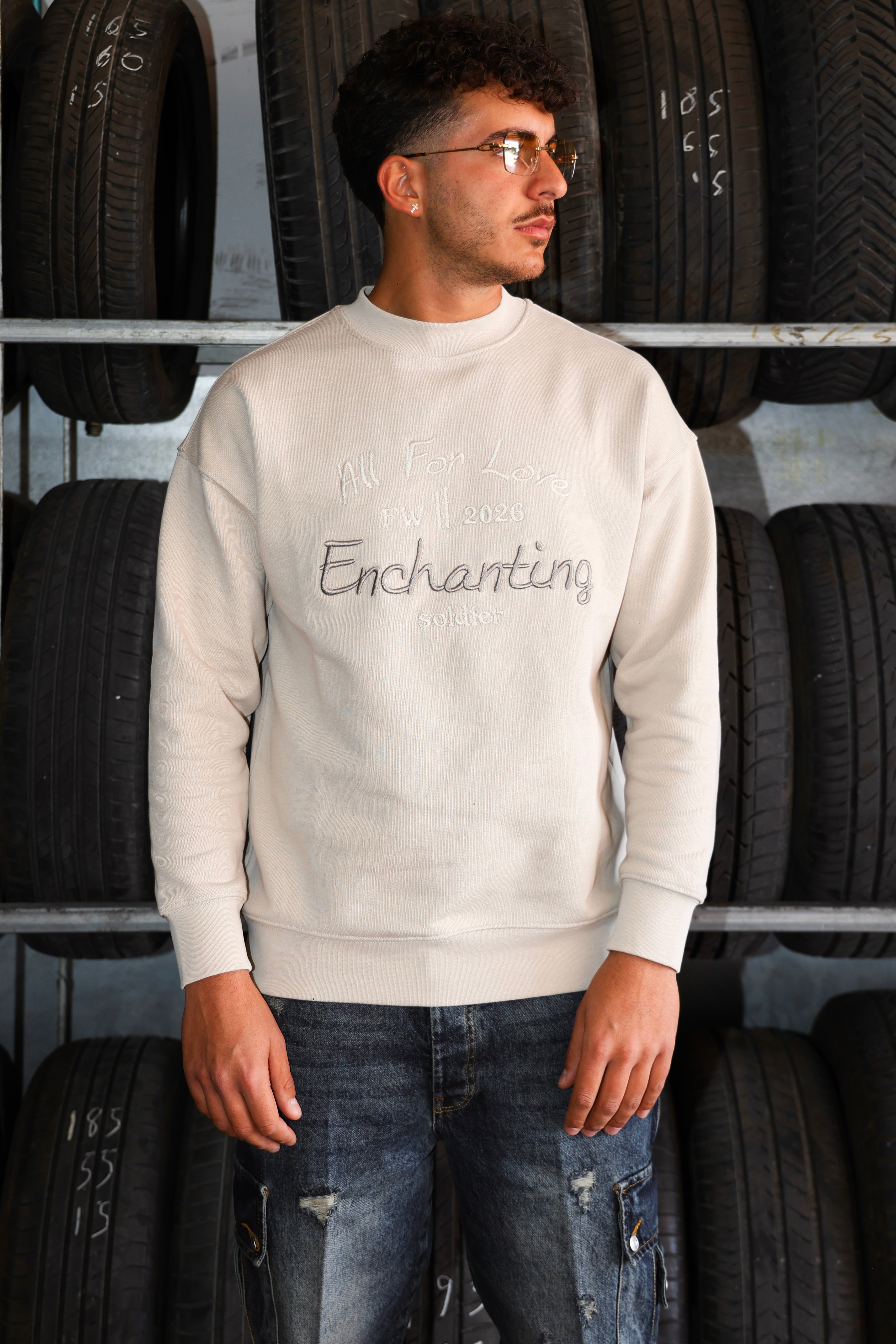 FELPA SOLDIER ALL FOR LOVE BEIGE