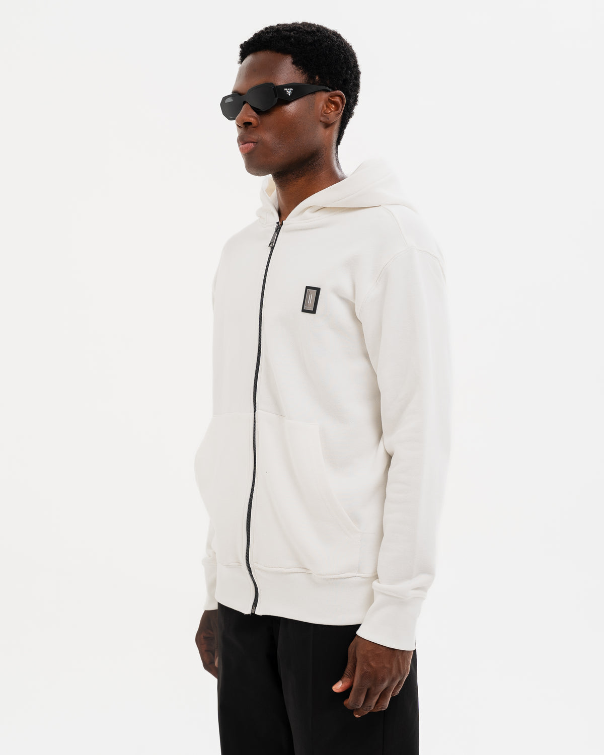 FELPA SOLDIER CAPP. ZIP BIANCA