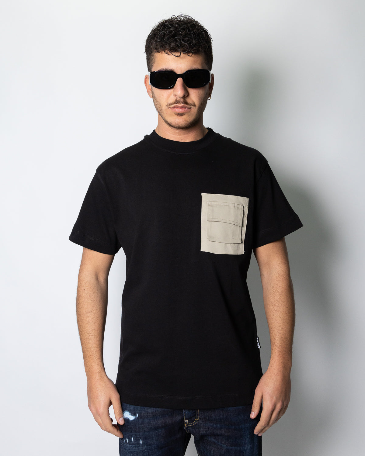 SOLDIER T-SHIRT TASCHINO NERO/BEIGE