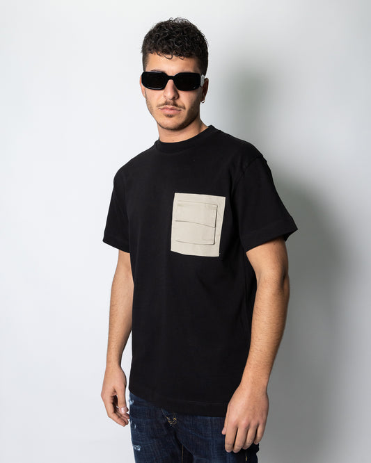 SOLDIER T-SHIRT TASCHINO NERO/BEIGE