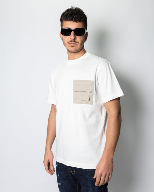 SOLDIER T-SHIRT TASCHINO BIANCO/BEIGE