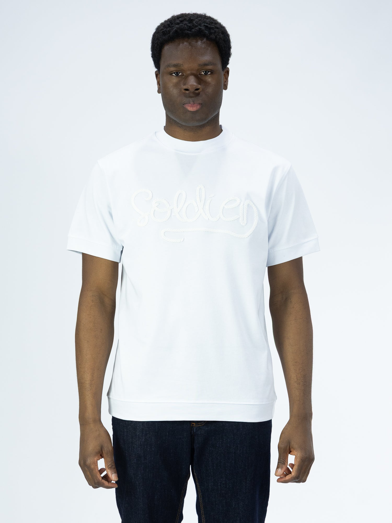 T-SHIRT SOLDIER LUREX BIANCA