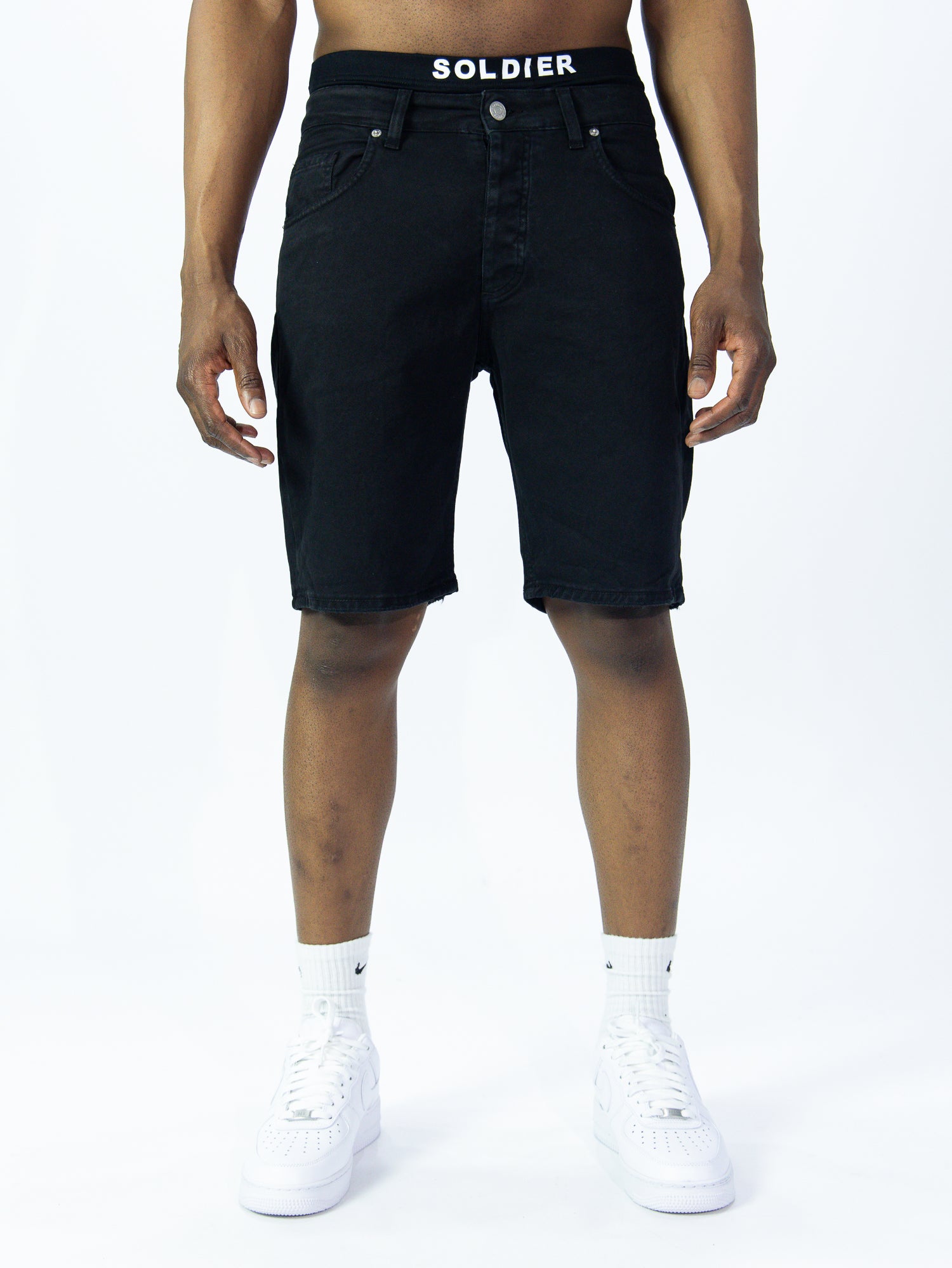 BERMUDA JEANS SOLDIER DRILL L.NERO