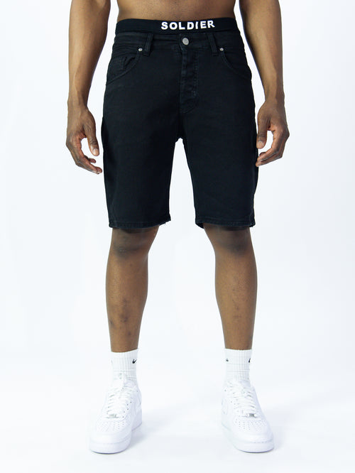 BERMUDA JEANS SOLDIER DRILL L.NERO
