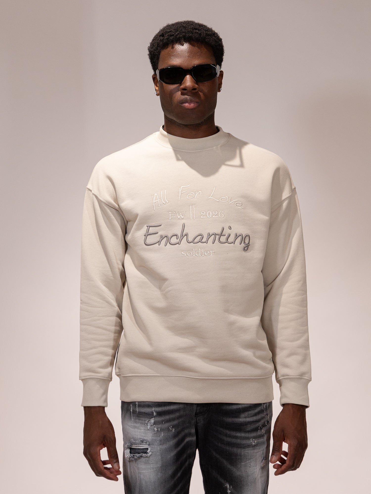 FELPA SOLDIER ALL FOR LOVE BEIGE