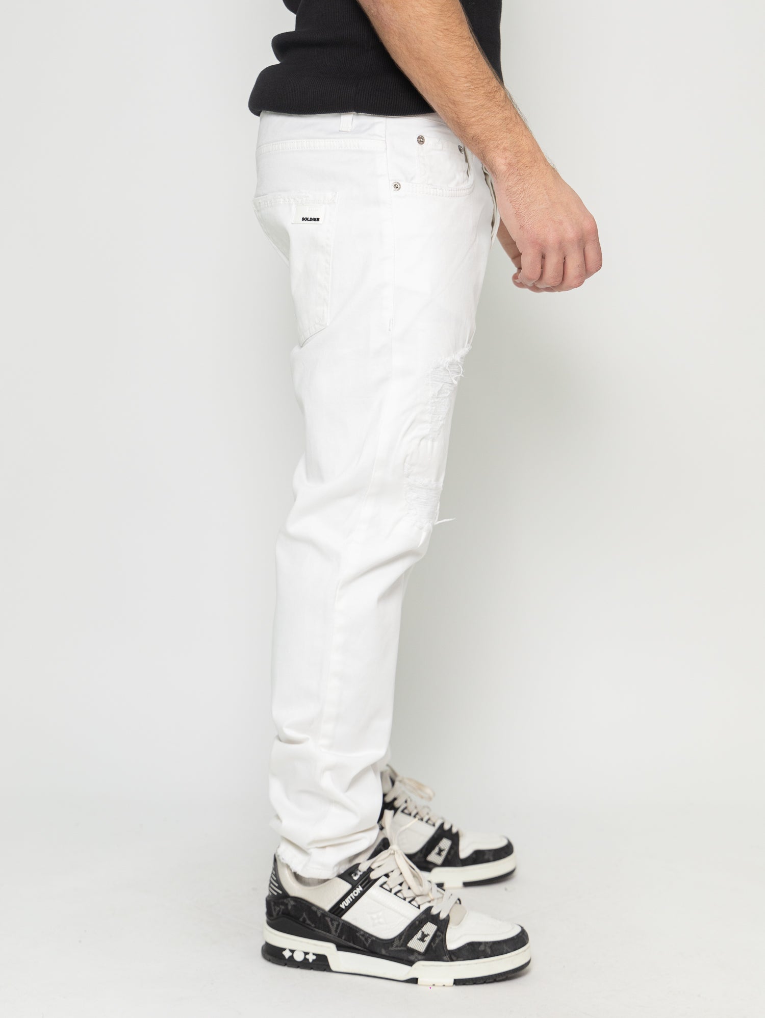 JEANS SOLDIER BOSS DRILL ROT. BIANCO
