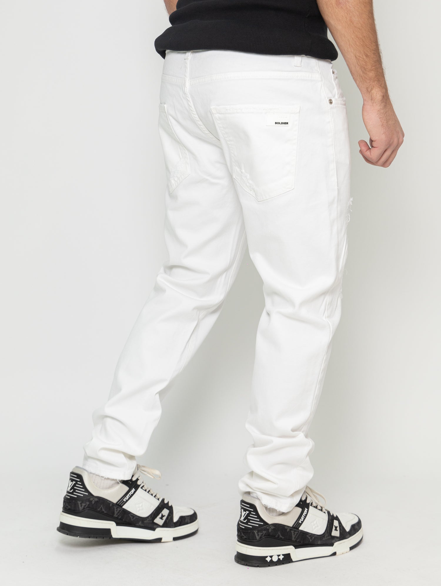 JEANS SOLDIER BOSS DRILL ROT. BIANCO