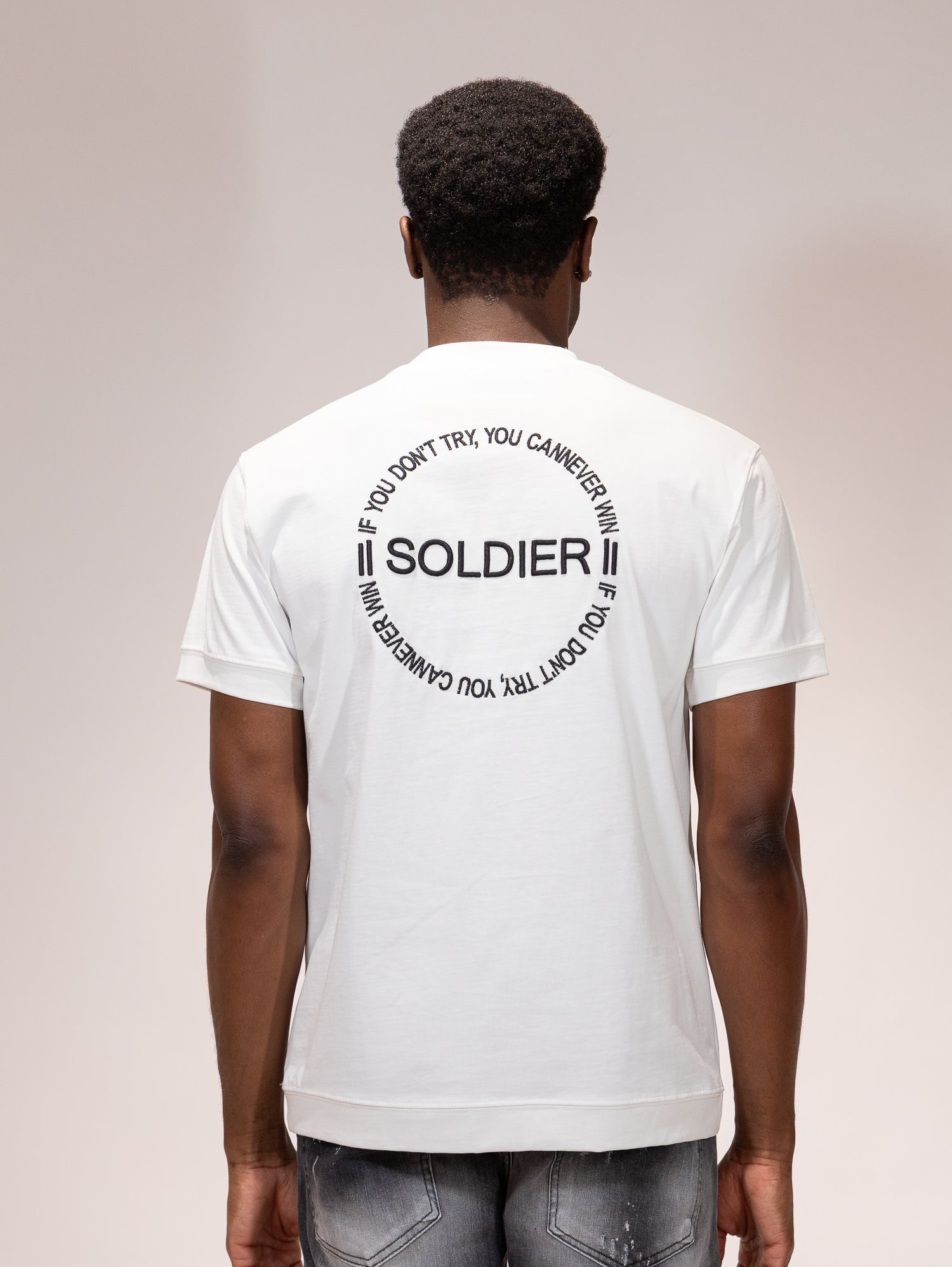 T-SHIRT SOLDIER DON'T TRY BIANCO