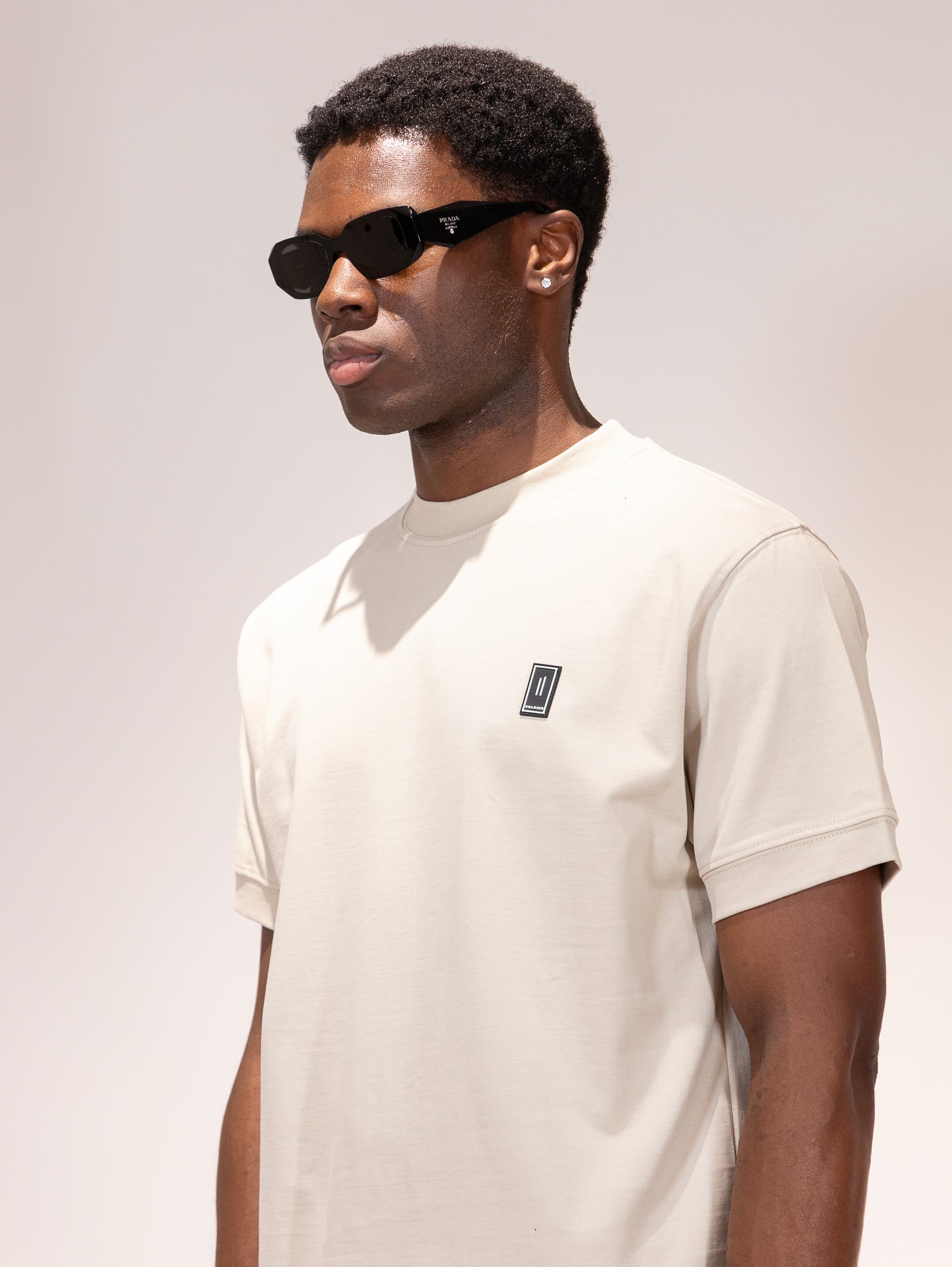 T-SHIRT SOLDIER PATCH BEIGE